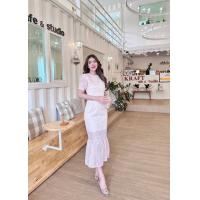 ราคา พร้อมส่ง S 4XL dress เดรส เดรสยาว เดรสสีเทา เดรสสีชมพู เดรสลูกไม้ งานปักแน่นๆ เดรสสาวอวบ เดรสชายระบาย เดรสยาวเข้ารูปทรงหางปลา ผ้าลูกไม้ปักหนาๆ สีทูโทน เก็บทรงเข้ารูป (19411577514)