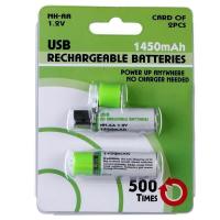 ราคา ถ่านชาร์จ 2A แบบมีหัวชาร์จ USB AA USB Rechargeable Batteries 1450mAh ช้ได้กับอุปกรณ์ทุกชนิด เช่น รีโมท ของเล่น นาฬิกา (21101125146)