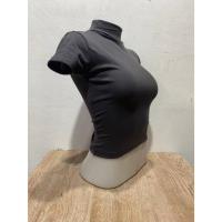 ราคา เสื้อครอปคอเต่าแขนสั่น เอวลอย ผ้าคอตตอน เสื้อครอปคอเต่า แขนสั่น สีพื้น (19317096440)