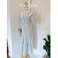 ราคา PATTERN P D032 Pastel Embroidered Dress ชุดเดรสยาวลายดอกไม้สีขาว ดีเทลสวยตรงคอปกเป็นงานลูกไม้ฉลุ แขนตุ๊กตา D032 (14028809450)