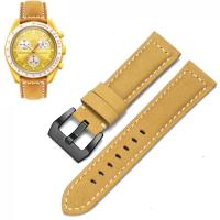 ราคา สายหนัง20มม สำหรับ Omega แบบนาฬิกาดวงจันทร์กำไลข้อมือหนังวัวแนววินเทจ20 22 24 26มม สายนาฬิกาปล่อยแบบเร็ว (20851436821)