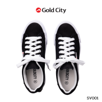 ราคา รองเท้าผ้าใบ ผูกเชือก พื้นยางพาราคา สีดำ SIZE 37 45 ส่งตรงจากโรงงานแท้100 GOLDCITY รุ่น SV001 (20707432681)