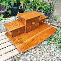 ราคา TH หิ้งพระไม้สักทอง หิ้งพระติดผนังสไตล์โมเดิร์น ขนาด 60 36 ซม แบบ 3 ลิ้นชัก สีย้อมไม้สัก Buddhas shelf (19404485139)