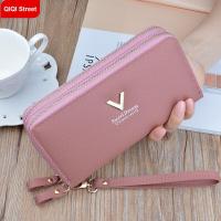 ราคา กระเป๋าสตางค์ผู้หญิงแบบถือหนังจระเข้กระเป๋าสตางค์ซิปคู่กระเป๋าสตางค์หนังเคลือบแว็กซ์น้ำมันยาวจุได้เยอะสองชั้นกระเป๋ากระเป๋าโทรศัพท์มือถือ2022ใหม่ (16959144478)