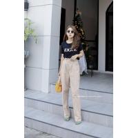 ราคา กางเกงลินินทรงบอยเอวสูง (16317245724)