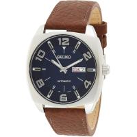 ราคา SEIKO Automatic Watch for Men Recraft Series Brown Leather Strap Day Date Calendar 50m Water Resistant Blue (20600656674)