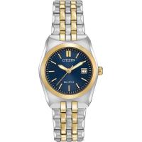 ราคา Citizen Eco Drive Corso Womens Watch Stainless Steel Classic Two Tone Bracelet Blue Dial (15900072882)
