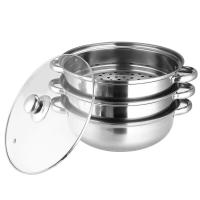 ราคา NFEY3ชั้นสแตนเลส Steamer 27 5ซม Steamer Induction นึ่งกระทะหม้อสำหรับห้องครัว Steamed ตุ๊กตา Bun เครื่องครัวปลา (16584338276)