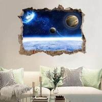 ราคา HelloYoung In Stock Creative 3D Universe Galaxy Wall Stickers For Ceiling Roof window sticker Mural Decoration Personality Waterproof Floor Sticker (20263332161)
