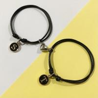 ราคา กำไลเชือก กำไลคู่ กำไลคู่รัก ห้อยจี้ตัวอักษรA Z จี้แม่เหล็กหัวใจ ราคาต่อ1คู่ ได้ 2เส้นตามใจตัวเลือก (19887040480)