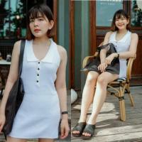 ราคา มินิเดรส คอโปโลคอปก แขนกุดทรงสวยน่ารักมากกก (17424900989)