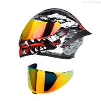 ราคา Aumotop หมวกนิรภัยสำหรับผู้ใหญ่หมวกกันน็อคใส่ได้ทั้งชายและหญิงหมวกคลุมเต็มหน้าที่บังแดดคู่มีช่อง BT สำหรับ Agv K5 K1 K3 SV สีแดง L (21110692963)