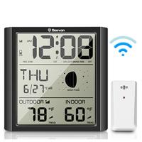 ราคา Geevon Atomic Wall Clock With Backlight Auto Set Digital Atomic Alarm Clock With Indoor Outdoor Temperature Calendar Moon Phase (20423925499)