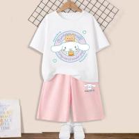 ราคา Kuromi Cinnamoroll เสื้อยืดเด็กกางเกงขาสั้น2ชิ้น เซ็ตน่ารัก Sanrio Anrio อนิเมะเสื้อผ้าลำลองเด็กผู้หญิงเด็กผู้ชายของขวัญกีฬา (19078371820)