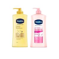 ราคา 1แถม1 Vaseline Lotion UV Whitening Pink 370ml Deep Restore 350ml วาสลีน โลชั่น (14555749134)