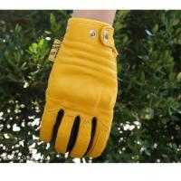 ราคา NOV Autumn winter gloves man vintage leather motorcycle riding Harley riders head layer cowhide outdoor sheepskin wool (16903652796)