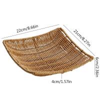 ราคา ขนมปังตะกร้าผลไม้จักสานหวายถาดชามขนมขบเคี้ยวผักหวายโบราณตะกร้าเก็บของสำหรับตกแต่งตั้งโต๊ะ (19475898137)