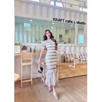 ราคา พร้อมส่ง S 4XL dress เดรส เดรสยาว เดรสสีเทา เดรสสีชมพู เดรสลูกไม้ งานปักแน่นๆ เดรสสาวอวบ เดรสชายระบาย เดรสยาวเข้ารูปทรงหางปลา ผ้าลูกไม้ปักหนาๆ สีทูโทน เก็บทรงเข้ารูป (19411516357)