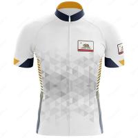 ราคา Mens clothes 2021 pro team California Flag Cycling clothing summer Short sleeve Bike Clothing Ropa Ciclismo MTB Cycling jersey (11795846100)