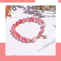 ราคา Smile Gift Village กำไลหิน สร้อยข้อมือหินสตอเบอรี่ควอตซ์ Strawberry Quartz และ หินโรสควอตซ์ Rose Quartz หินมงคล หินนำโชค หินธรรมชาติ (11446530408)