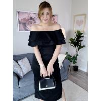 ราคา เดรสออกงาน ปาดไหล่ระบาย (19099647307)