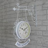 ราคา ยุโรปสไตล์หมุนโลหะสองด้านนาฬิกาโบราณแขวนผนังตกแต่ง Mute สวนกลางแจ้งสถานีติดผนังห้องนั่งเล่นที่แขวนผนังสร้างสรรค์นาฬิกา 45 35 เซนติเมตร INTL (7847659406)