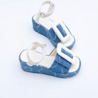ราคา รองเท้าส้นตึกหัวเข็มขัด รุ่นพัพฟี่และรุ่นคอตตอน ผ้าเดนิม ลายดอกไม้ Denim (18617081761)