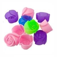 ราคา 10pcs Cake Baking Mold Chocolate Jelly Maker Mould Silicone Rose Muffin Cookie Cup Random Colors (19399926122)