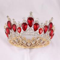 ราคา Baroque คริสตัล Vintage Royal Queen King รอบ Tiaras Crown Big Rhinestone ประกวดพรหมมงกุฎ Headband งานแต่งงานอุปกรณ์เสริมผม (20523163617)