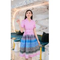 ราคา เดรสงานป้ายผ้าไหมญี่ปุ่น กระโปรงบาน อัดกาว ทรงคุณหนูคอปีน สวยน่ารักสุดๆ S 3XL KSPC15 (17456625284)