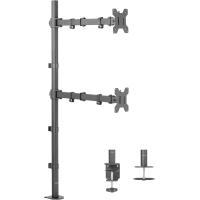 ราคา VIVO Extra Tall Vertically Stacked Dual Monitor Desk Mount Stand with 39 inch Stand up Pole Fully Adjustable Extended Arms Fits 2 Screens up to 27 inches STAND V012T (15927412009)