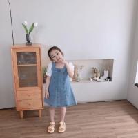 ราคา เสื้อผ้าพ่อแม่ลูก เสื้อผ้าหน้าร้อนสำหรับทารก ชุดเดรสยีนส์แขนสั้นเด็กผู้หญิง เสื้อผ้าเด็กแฟชั่นฤดูร้อนสำหรับเด็ก กระโปรงยีนส์เด็ (20599794741)