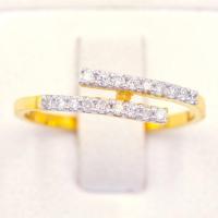 ราคา Happy Jewelry แหวนเพชรแท้ แถวไขว้ ทองแท้ 9k 37 5 แหวนเพชรผู้หญิง ขายได้ จำนำได้ ME506 (16813925453)