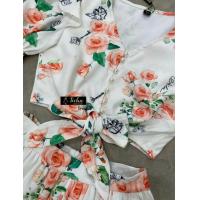 ราคา Ticha พร้อมส่ง 2XL 3XL ชุดเซท set กระโปรงยาว แขนตุ๊กตา สีขาวลายดอกกุหลาบ ลายกุหลาบ กุหลายขาว ชุดขาว เสื้อผูกเอวด้านหน้า ใส่สวย ใส่ผอม ผ้าดีมาก งานทะเล สายคาเฟ่ ห้ามพลาด ดอกกุหลาบขาว กุหลาบ (1738370221