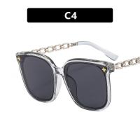 ราคา แว่นกันแดดหญิงเลนส์สีดำคุณภาพสูงแฟชั่ขาโซ่โลหะ (17463876305)