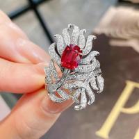 ราคา COD แหวนทับทิมสีเลือดนกพิราบสดใสผู้หญิงเปิดขนาดเล็กฝังเพชรเต็ม ins หรูหราสง่างามตาข่ายสีแดงป่าแหวน (16164433375)