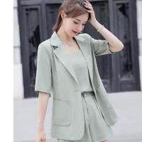 ราคา เซตกางเกงขาสามส่วนขาสั้น เสื้อสูทผู้หญิง ชุด เซท ผู้หญิง เสื้อคลุมหญิง ผ้าไหมอิตาลีอย่างดี ผ้าเนื้อดีนุ่มเบา การันตีผ้าเกรดพรีเมี่ยม (15792482071)