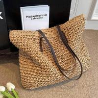 ราคา Luxury Design Straw Woven Tote Bags Summer Casual Large Capacity Handbags New Fashion Beach Women Shoulder Simple Style Shopping (19872279065)