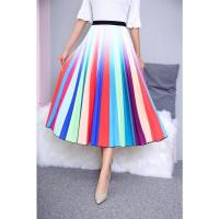 ราคา ส่งของ กระโปรงพลีทยาว เอวสูง ทรงเอ แบบยืดหยุ่น พิมพ์ลายทาง สไตล์เกาหลี แฟชั่นสําหรับสตรี (19692273073)