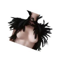 ราคา ผ้าคลุมไหล่ปอนโชโชคเกอร์คอปกเสื้อคลุมไหล่ขนนกธรรมชาติโกธิคสีแดง (20781181767)