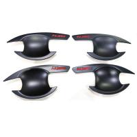 ราคา เบ้าประตู กันรอยประตู เบ้ารองมือเปิดประตู Mitsubishi มิตซูบิชิ Pajero Sport 2015 2020 สีดำด้าน โลโก้แดง (8855943803)