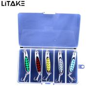 ราคา 5pcs Fishing Spoons Metal Lures Kit With Hook Tackle Box Metal Fishing Sequin Lures Baits For Trout Panfish Bass 21g 7cm (20799688576)