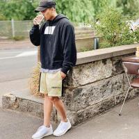 ราคา 卐 FEAR OF GOD FOG double line ESSENTIALS California shorts high street casual side strip sports pants (20529865662)