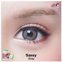 ราคา คอนแทคเลนส์ รุ่น Sassy ยี่ห้อ Pretty doll ตาโต มีสี เทา ตาล สายตาปกติ (17437521387)