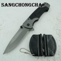 ราคา Sangchongcha ชุดเดินป่า มีดพับ มีดพกพา มีดเดินป่า มีดสวย มีดพกทหาร มีดพก มีดพับเดินป่า มีดแคมป์ปิ้ง มีดป้องกันตัว อุปกรณ์เดินป่า ขนาด23ซม 440C ระบบดีดใบมีด พร้อมที่ทุบกระจก และที่ตัดsafty belt ด้ามจับ