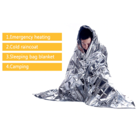 ราคา ผ้าห่มฉุกเฉิน ผ้าห่มอวกาศ ผ้าห่มฟอยล์ ขนาด 160x210ซม Emergency blanket First Aid Thermal Survival Silver Foil (1786840520)