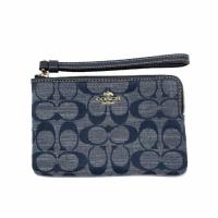 ราคา Coach outlet ของเเท้ กระเป๋าสตางค์คล้องมือ1ซิป S CORNER ZIP WRISTLET คล้องมือเล็ก 1 ซิป (19666154002)