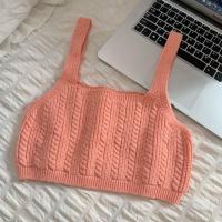 ราคา Shein เสื้อครอปสายเดี่ยวไหมพรม สายเดี่ยวผ้าไหมพรม แมทช์ง่ายมาก ผ้านิ่มผ้ายืดใส่สบาย 44125 (16352491299)