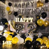 ราคา ลูกโป่งวันเกิด สีเยอะสุด คุ้มมาก เซตลูกโป่ง100ลูก ตัวอักษรHappy Birthday (14002609745)
