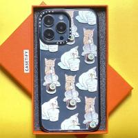 ราคา CASETiFY X แมวกาแฟ Black Edge Clear Sideband Font Casing Apple IPhone 11 12 13 14 Pro Max Impact Style Hard Clear Acrylic Back TPU Case Cover With Box (16790694778)